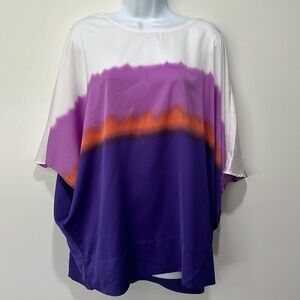 Butterfly sleeve ombré blouse